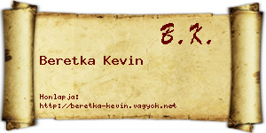 Beretka Kevin névjegykártya